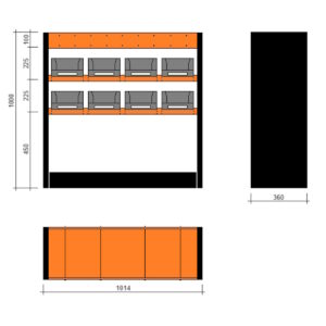 Modulo a vasche 1014x360x1000h