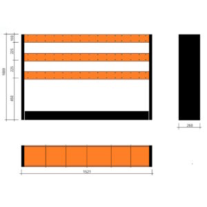 Modulo a vasche 1521x260x1000h