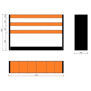 Modulo a vasche 1521x360x1000h
