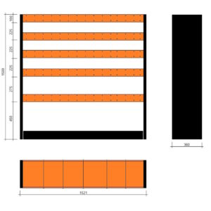 Modulo a vasche 1521x360x1500h