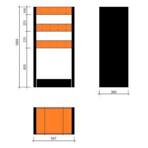 Modulo a vasche 507x360x1000h