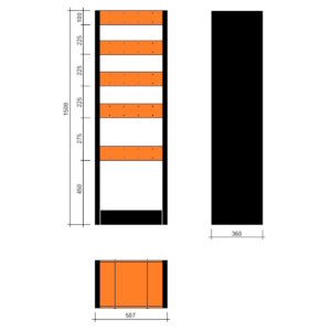 Modulo a vasche 507x360x1500h