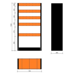Modulo a vasche 760x360x1500h